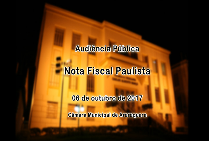 Vídeo da audiência pública - Nota Fiscal Paulista - 06/10/2017