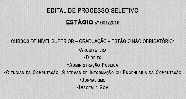 Classificação 2ª fase – Processo seletivo estagiários n° 01/2016 – Câmara Municipal de Araraquara