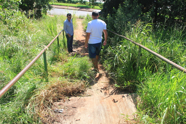 Passagem coberta por mato coloca em risco alunos e moradores do Jardim Ártico